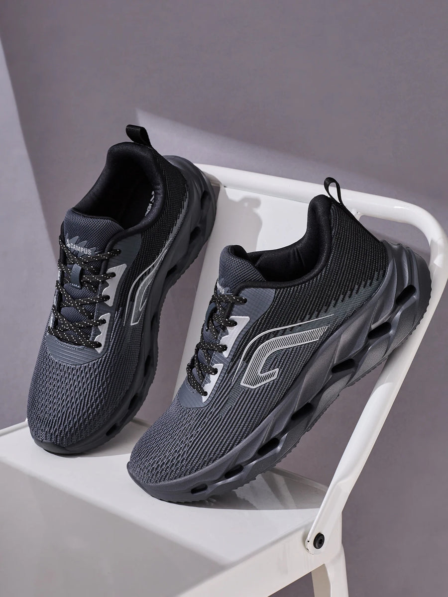 LOOPD Black Men's Running Shoes - Image 2