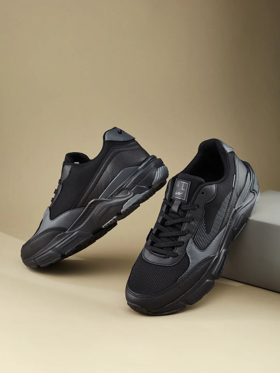 POD Black Men's Sneakers - Main Image