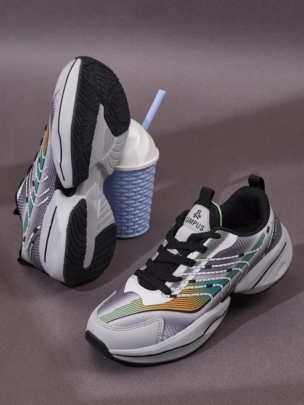 CD-2602 CH Grey Child Running Shoes