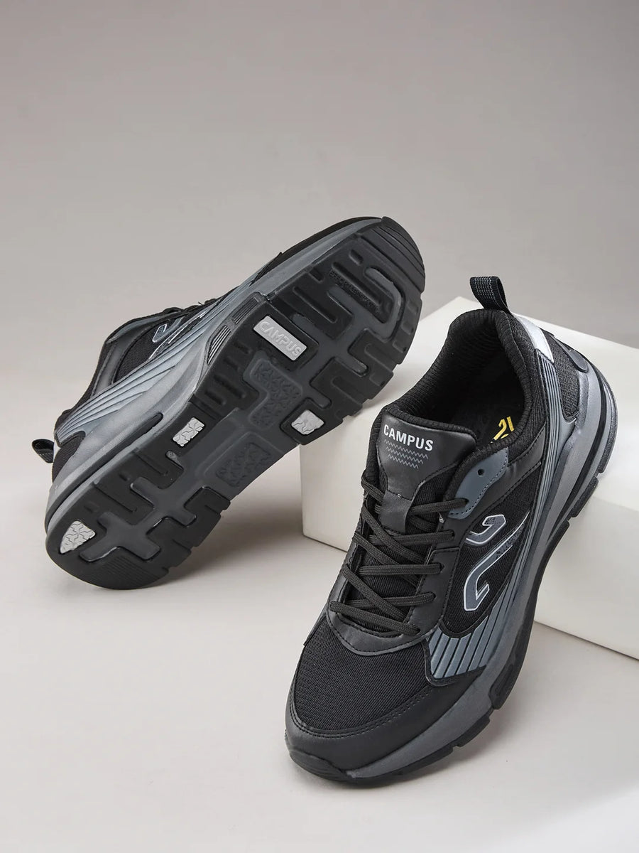 DENRO Black Men's Sneakers – Campus Shoes