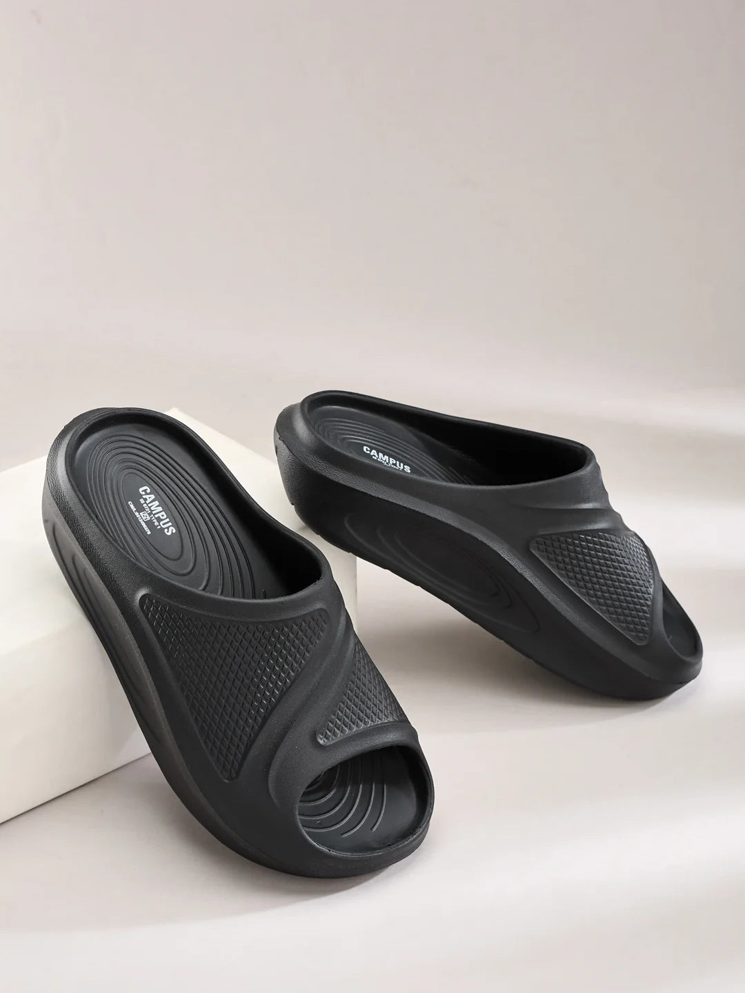 GC-4036 Black Men's Slides – Campus Shoes