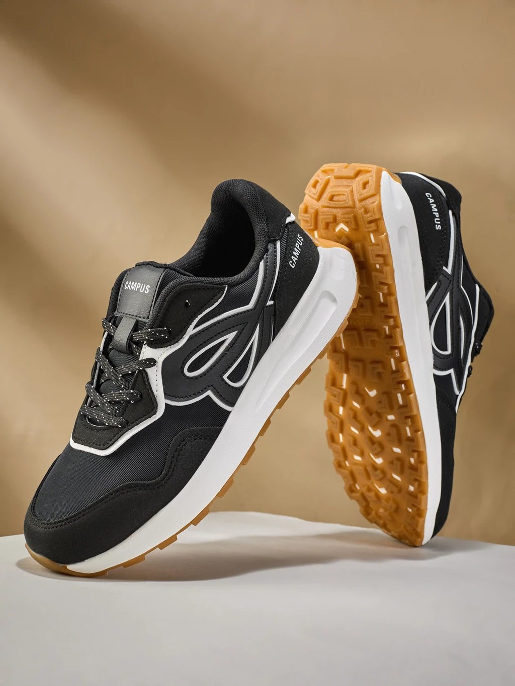 GLIVON Black Women's Sneakers