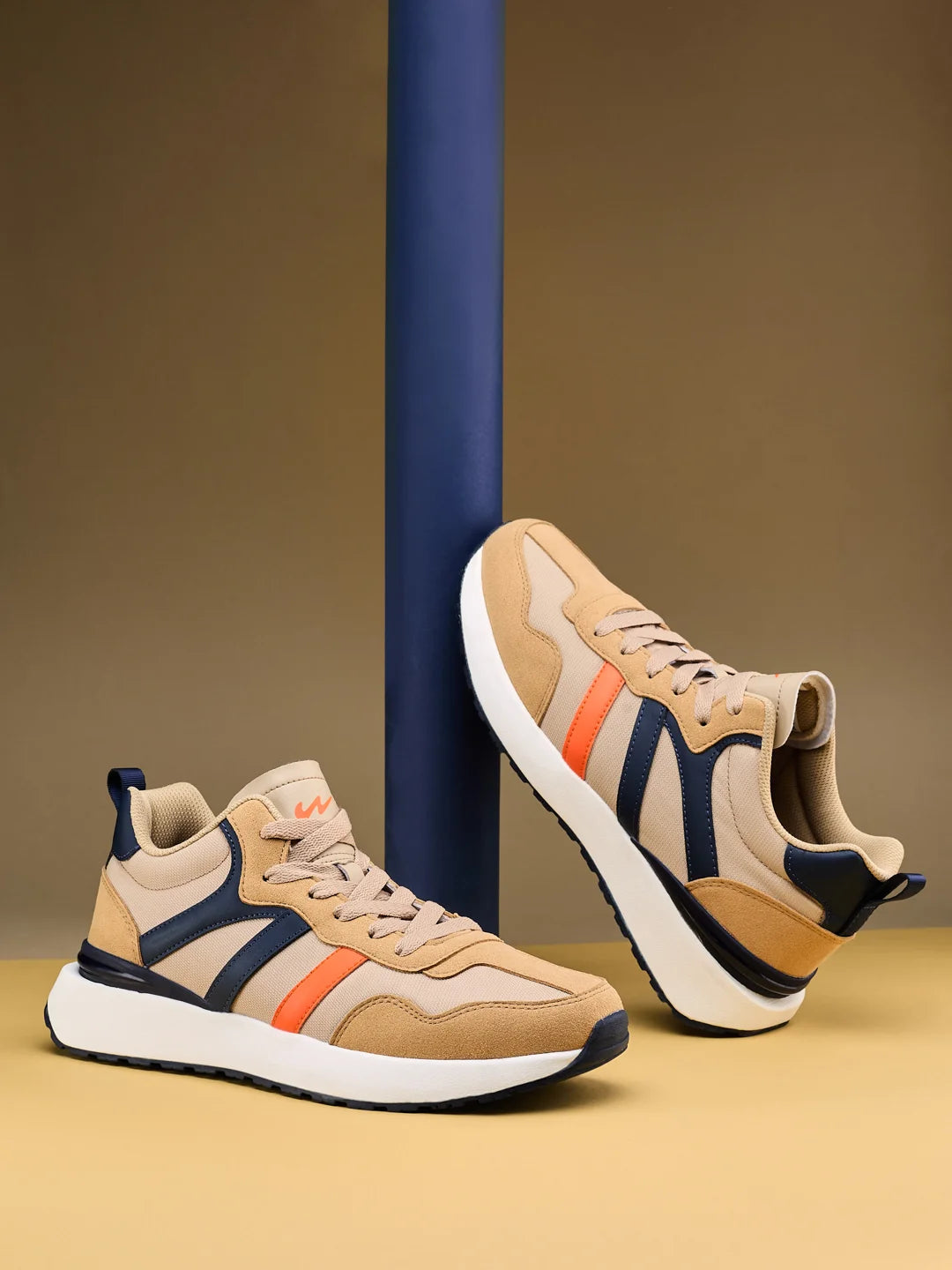 HINGE Beige Men's Sneakers - Main Image