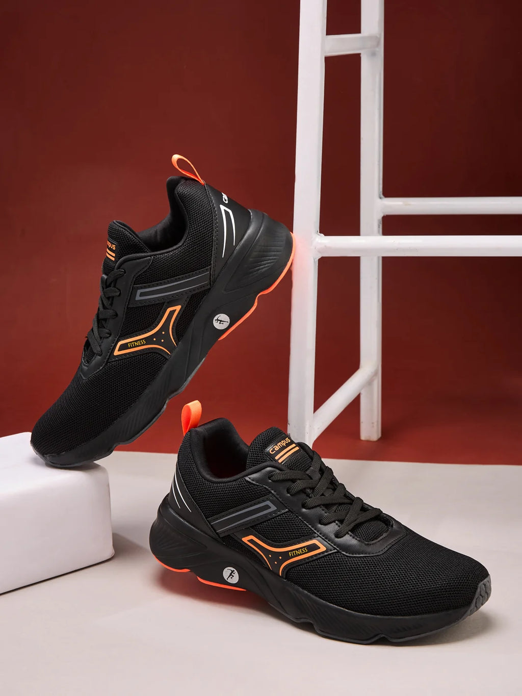 Buy Running Shoes For Men: Hurricaneblk-N-Org | Campus Shoes