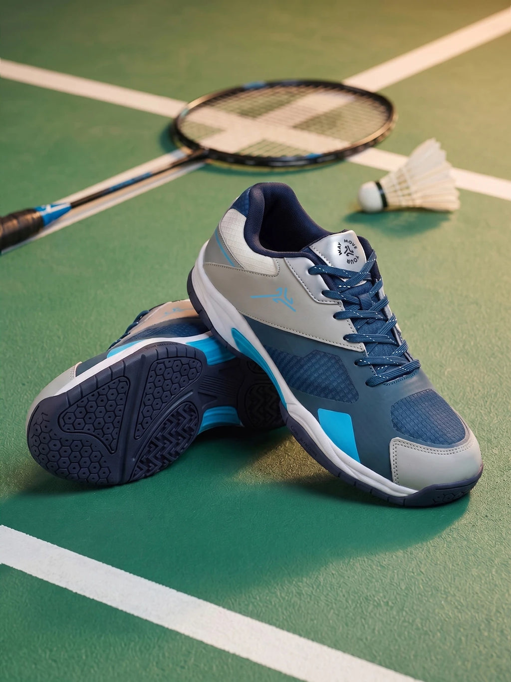 NET RUSH Blue Men's Badminton Shoes