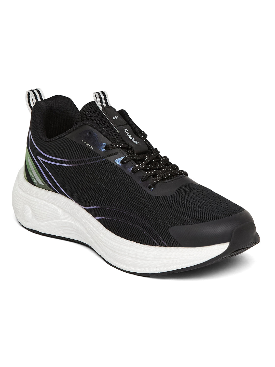 PUMPED Black Men's Running Shoes