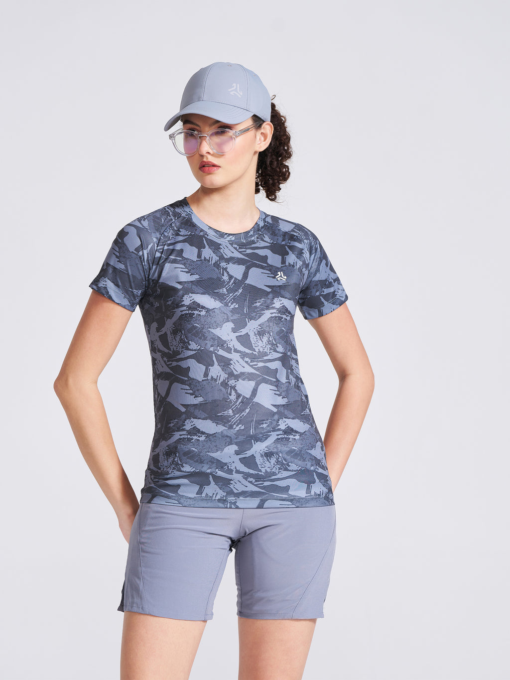 Women's Black Printed Round Neck T-Shirt