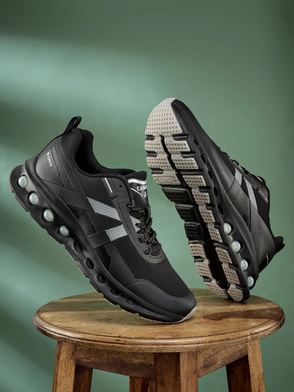 RUNOVA Black Men's Running Shoes