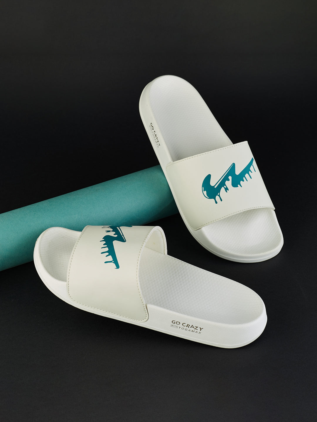 Slippers Designer White Slides SL-443 White Men's Slides