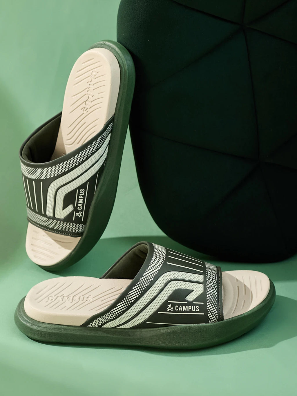 SL-482 Olive Men's Slides