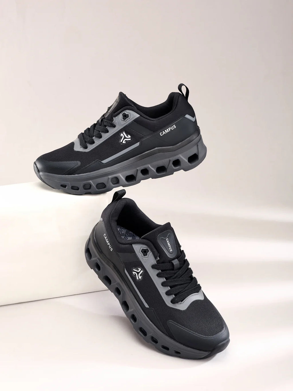 TRASKO Black Men's Running Shoes