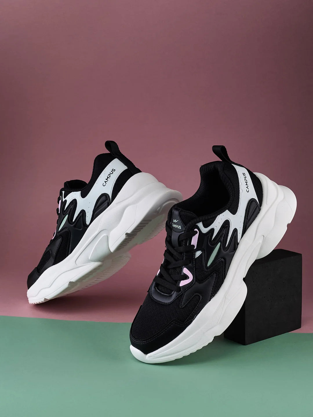 TWIRL Black Women's Sneakers - Main Image