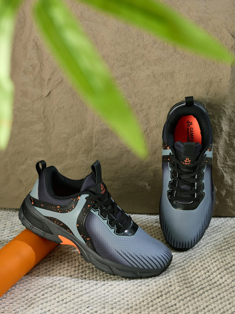 YARD Black Men's Running Shoes – Campus Shoes