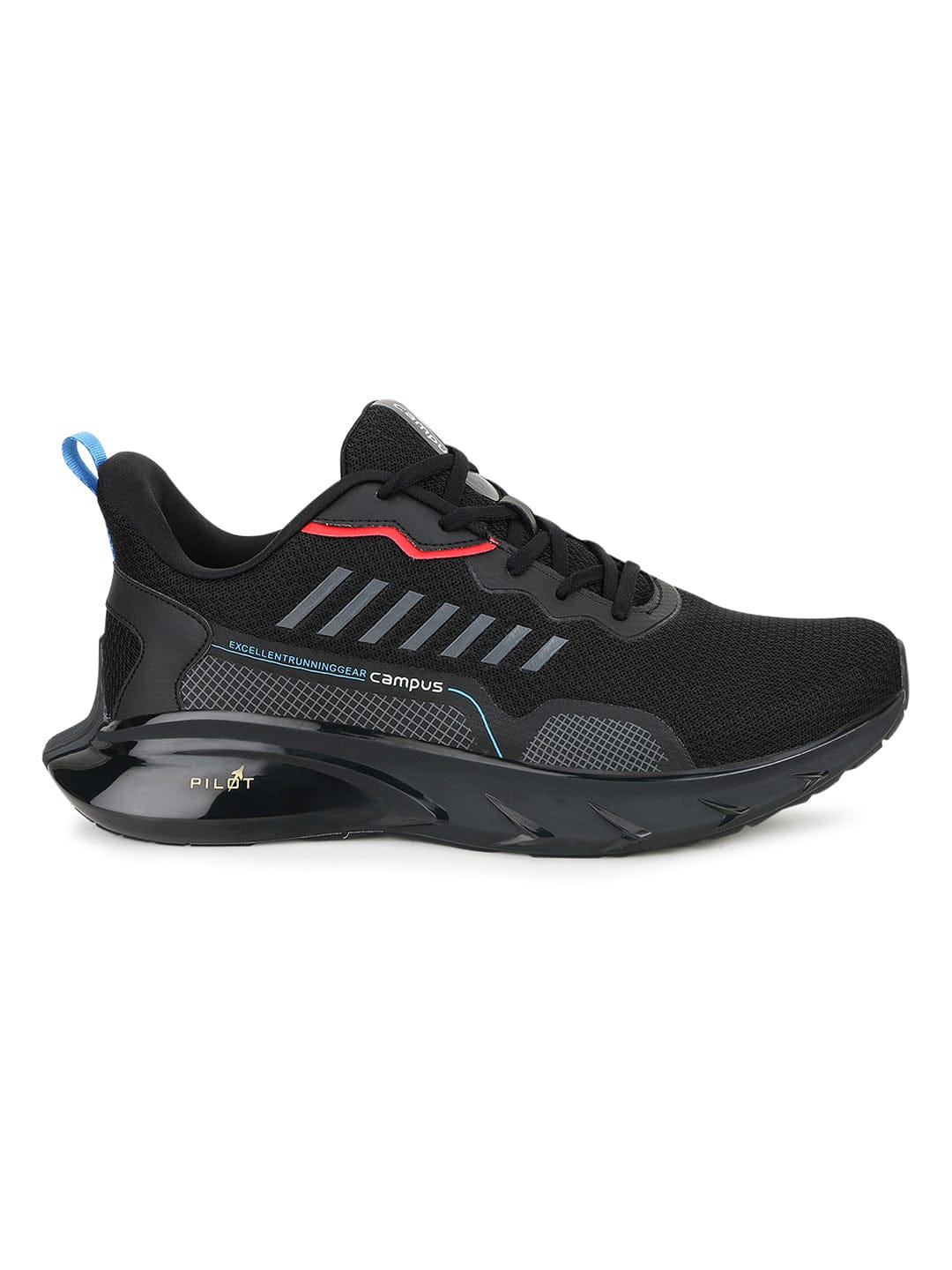 DECCAN Black Men's Running Shoes - Main Image