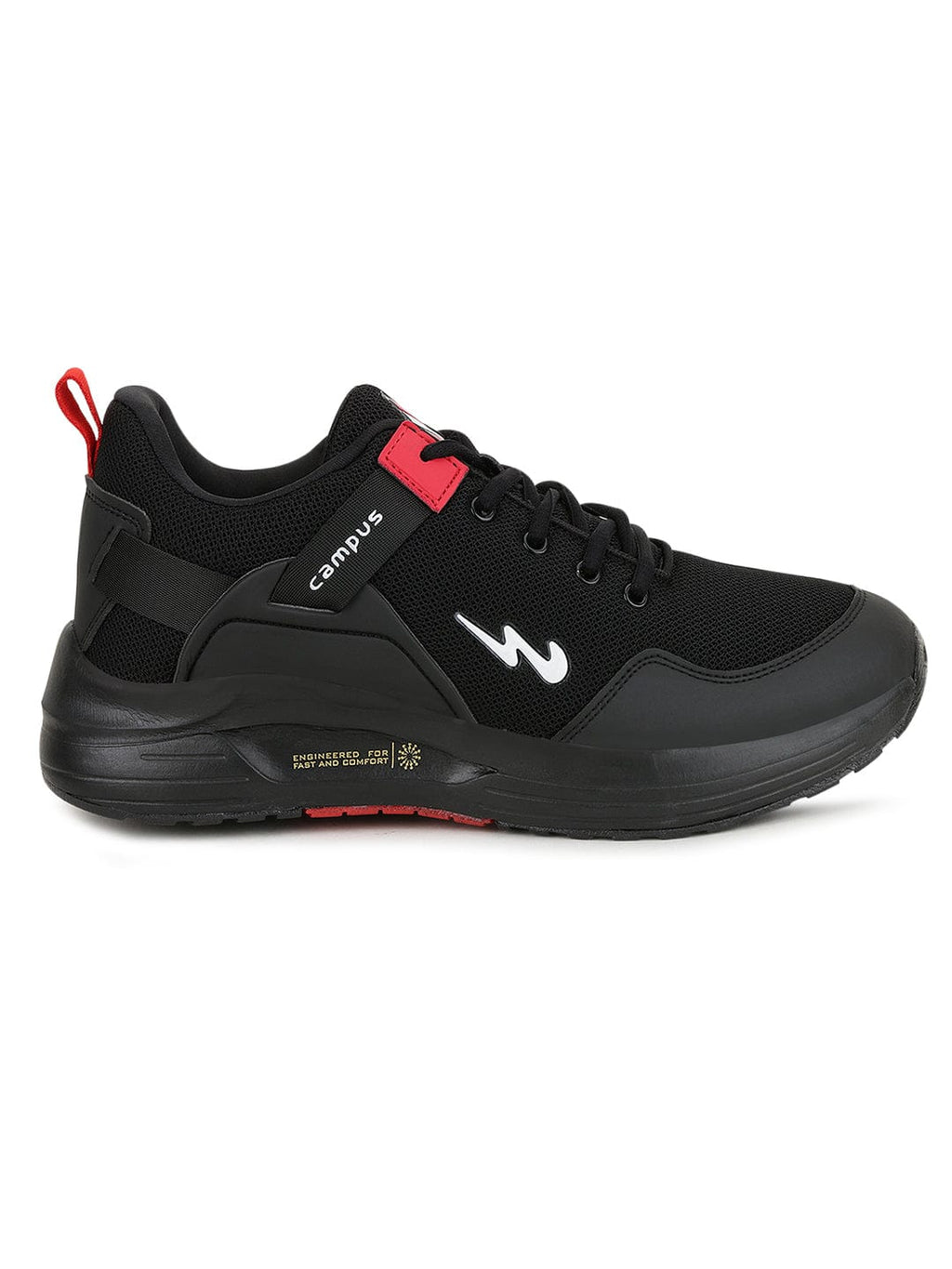 Campus continent men's black running shoe hotsell
