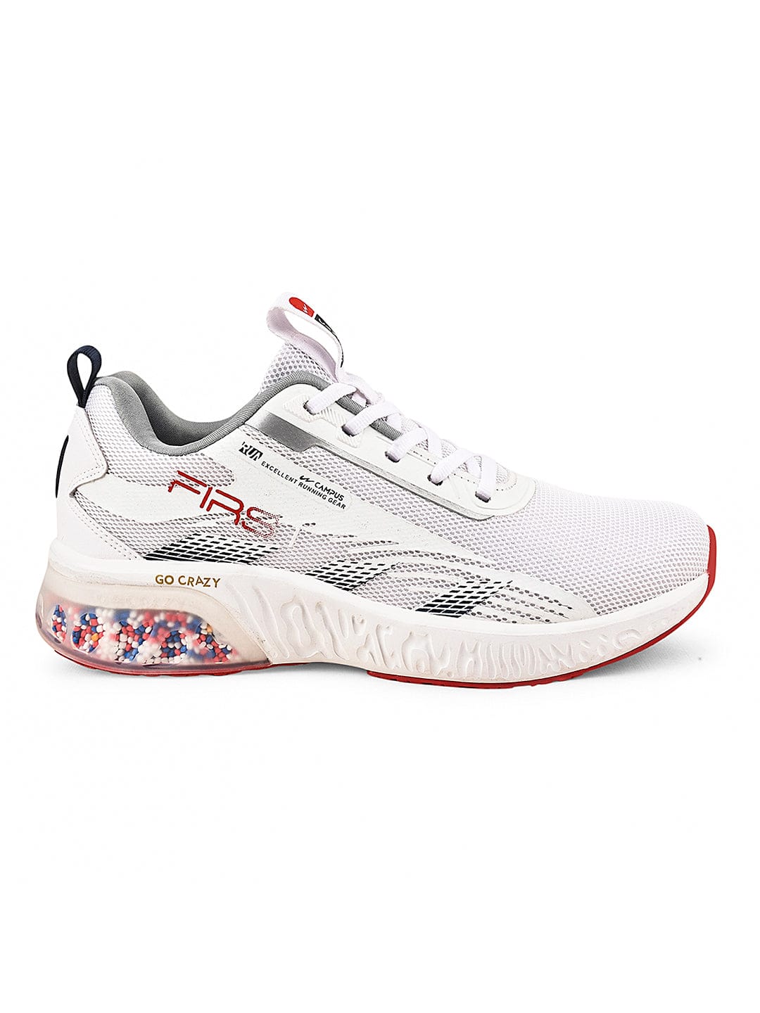 Buy Running Shoes For Men: First-Wht-Silver Campus Shoes