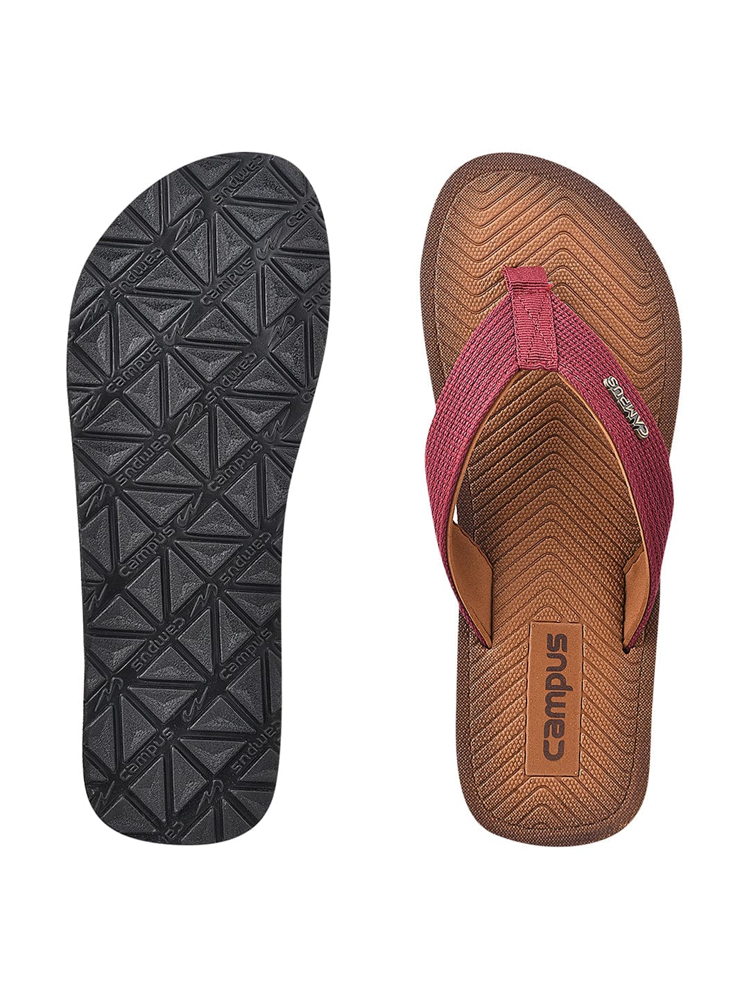 Burgundy flip top flops
