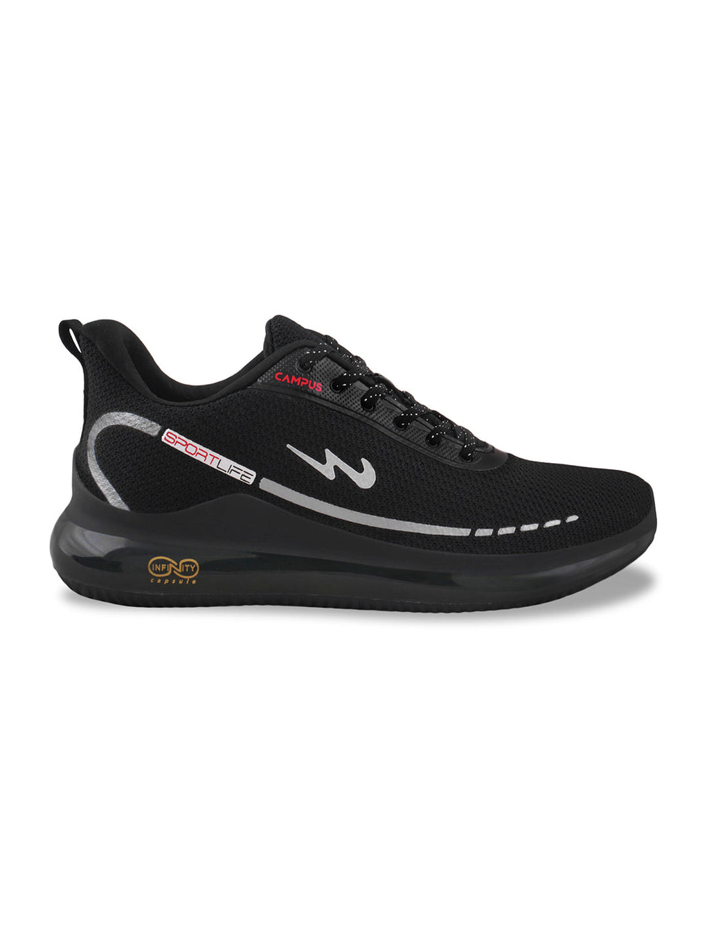 SENSOR Black Men's Running Shoes